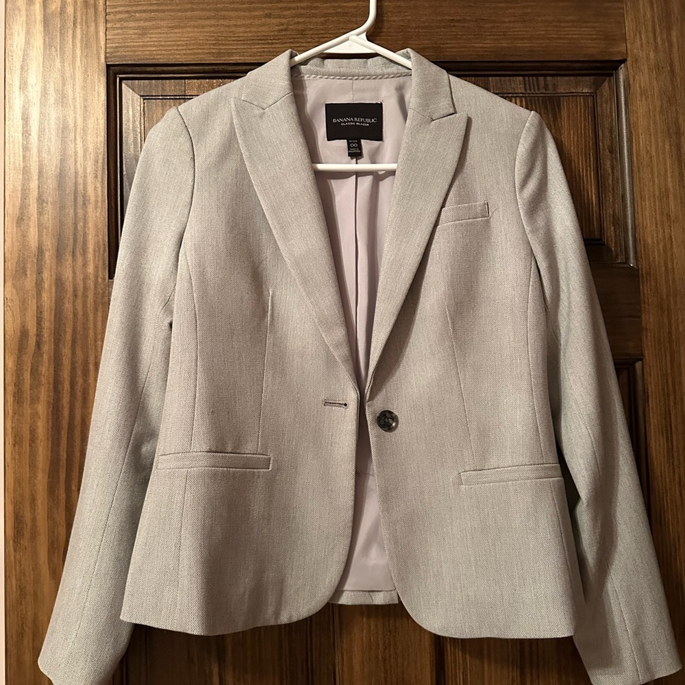Banana Republic Light Gray Classic Blazer